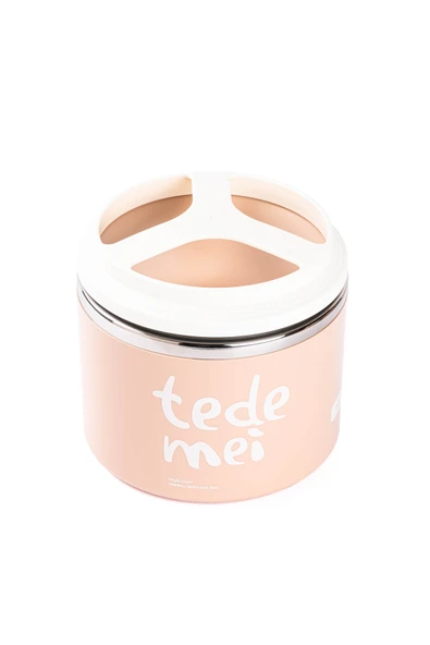 Tantitoni 036-01-TEDEMEI PEMBE PASLANMAZ ÇELİK  YEMEK TAŞIMA KABI 1L ürün görseli 1