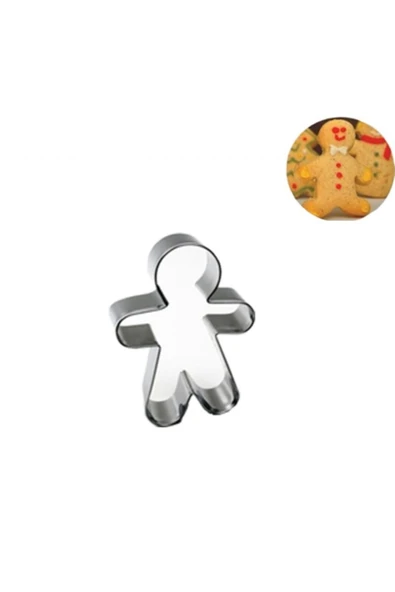 Tahtakale Toptancısı Kek Ve Kurabiye Kalıbı Büyük Boy Kopat Kurabiye Adam 12.5x9 Cm Metal Standart Beyaz Belirtilmemiş CN ürün görseli 1