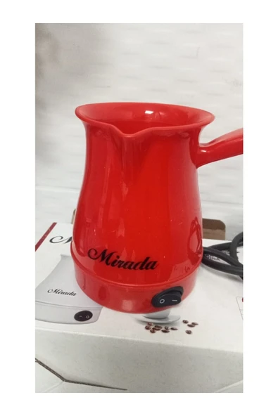 Mirada Türk Kahvesi Cezvesi Beyaz -kırmızı - Resim 2