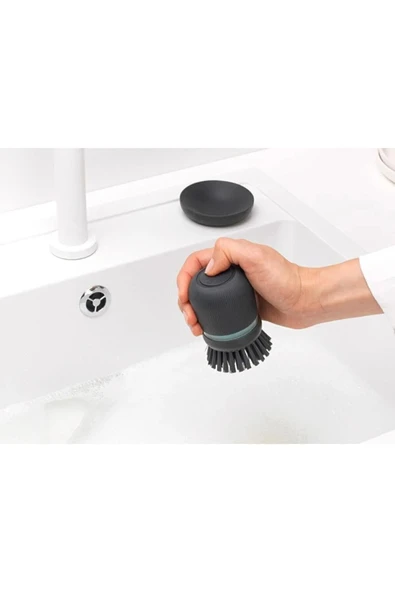 Tantitoni Dark Grey Sabun Hazneli Bulaşık Fırçası - Resim 3