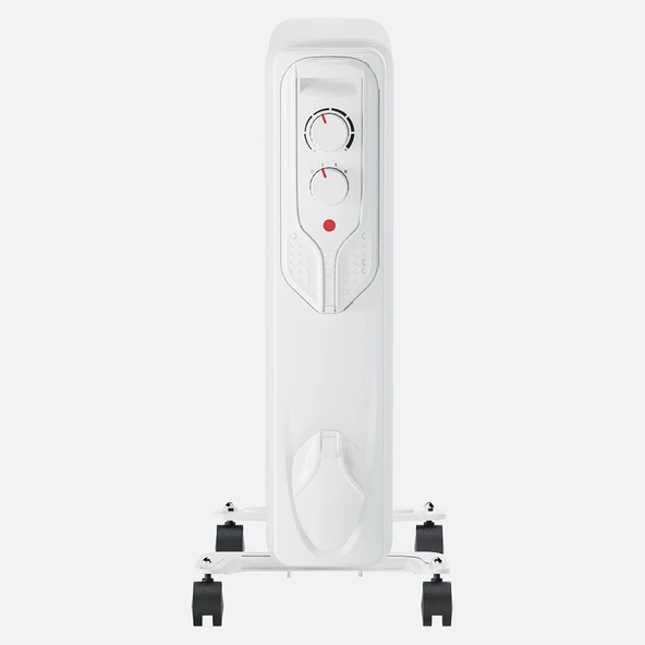 1500W Termostatlı 7 Dilim Yağlı Radyatör – Sessiz ve Etkili Isıtma Çözümü / Beyaz - Resim 5