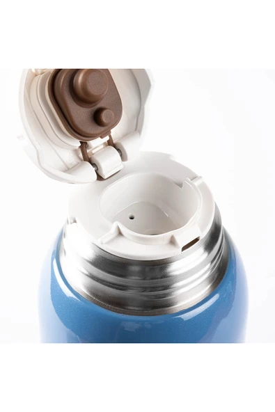 Tantitoni KAKE MAVİ AYICIK DESENLİ ÇİFT KAPAKLI ÇOCUK TERMOSU 600ML - Resim 5