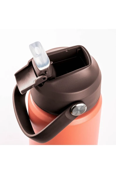 Tantitoni 025-01-PEMBE TUTAMAÇLI PASLANMAZ ÇELİK PİPETLİ TERMOS 500ML - Resim 2