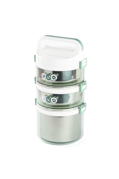 Tantitoni TANTİTONİ 3 KATLI METALİK RENK YEMEK TAŞIMA KABI 2.7 LİTRE ürün görseli 1