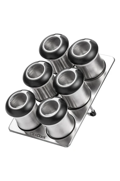 Tantitoni STANDLI 6LI PASLANMAZ ÇELİK BAHARATLIK SETİ 110ML ürün görseli 1