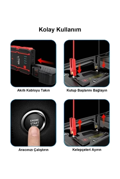 iTing Araç Otomobil Akıllı Set Araç Yıkama Araç İçi Süpürge Araç Lastik Şişirme Akü Takviye Seti - Resim 8