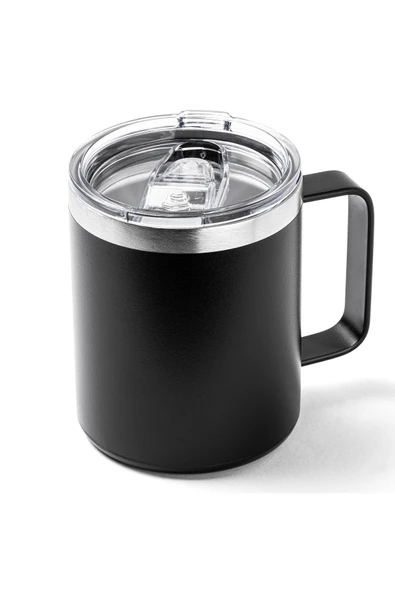 Tantitoni ŞEFFAF KAPAKLI SİYAH PASLANMAZ ÇELİK TERMOS BARDAK 350ML ürün görseli 1