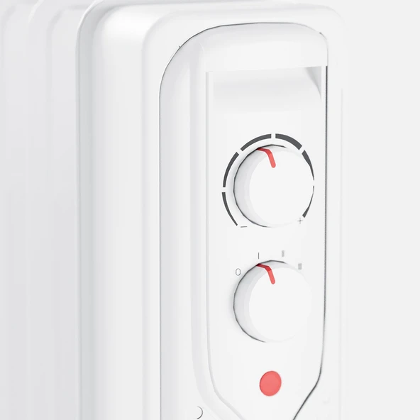 1500W Termostatlı 7 Dilim Yağlı Radyatör – Sessiz ve Etkili Isıtma Çözümü / Beyaz - Resim 4