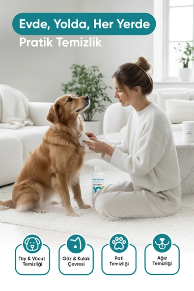 Petissimo Care Kedi ve Köpekler İçin Islak Temizlik Havlusu - 100'lü - Resim 4