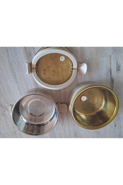 Tantitoni QIGAR, 1,4 ml, 2 Katlı, İçi çelik, Yuvarlak, Yemek taşıma kabı, Sefer tası, Yemek termosu, FOOD 1112 - Resim 2