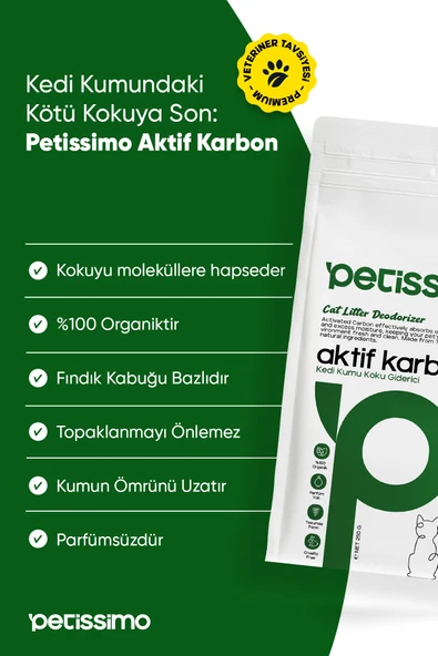 Petissimo Care Kedi Kumu Koku Giderici Aktif Karbon - 250 gr - Resim 2