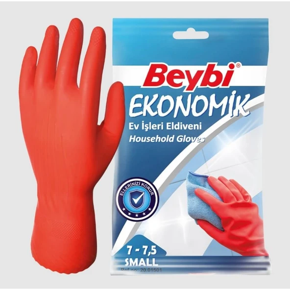 Beybi Ekonomik Lastik Eldiven No: 7 - 7,5 - Resim 4