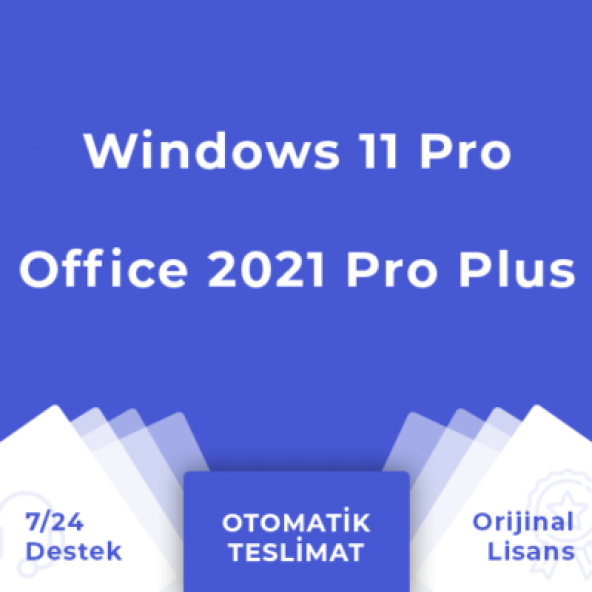 Windows 11 Pro '' Office 2021 Pro Plus 32-64 Bit Türkçe-İngilizce Global Destekli