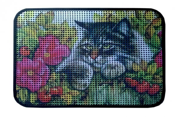 Giz Home Catsline Kedi Tuvalet Kum Paspası 40X60 Çiçekli Kedi - 2