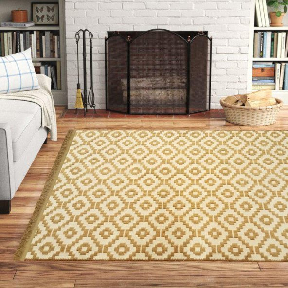 Giz Home Boho Jüt Halı Geo Bej  130X190