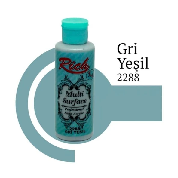 Rich Multi Surface 2288 Gri Yeşil Akrilik Boya 120 cc - Resim 5