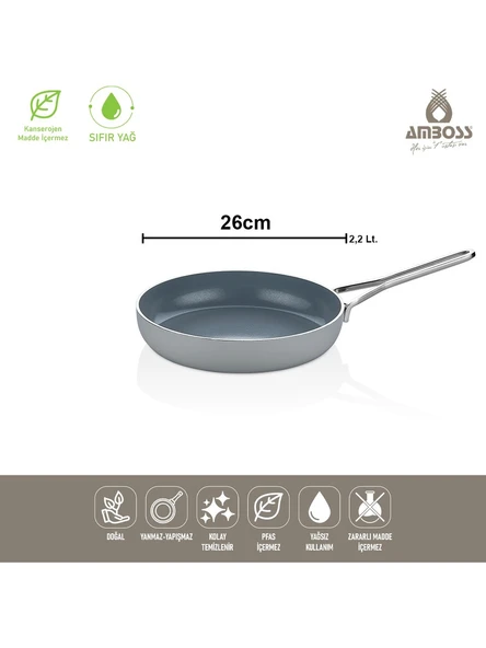Amboss Amboss Sera Nova Gri 26 cm Seramik Tava - Resim 4