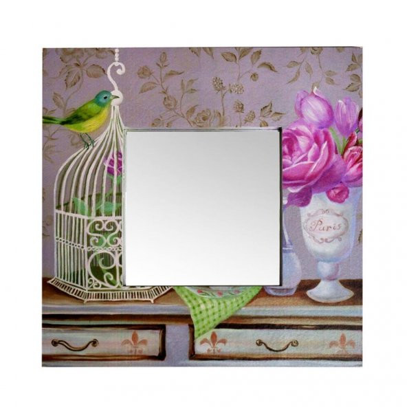 Giz Home Kanvas Ayna 60 08-Kuş Kafesi
