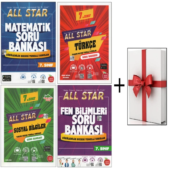 Newton 7. Sınıf All Star Matematik+Fen Bilimleri+Türkçe+Sosyal Bilgiler Soru Bankaları(4 Kitap+Hediye) ürün görseli 1