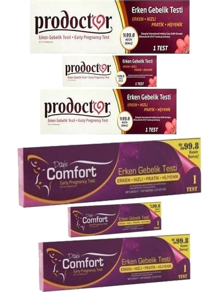 Prodoctor Gebelik Testi 3 Adet + Days Comfort Gebelik Testi 3 Adet (SKT:01/2027) ürün görseli 1
