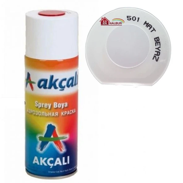 Akçalı Sprey Boya 400 ml 501 Mat Beyaz ürün görseli 1