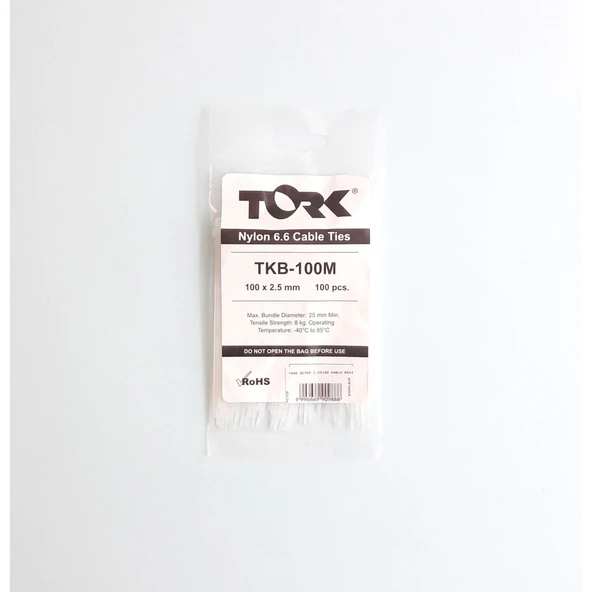 Tork Beyaz Kablo Bağı 2,5X100 - Resim 3