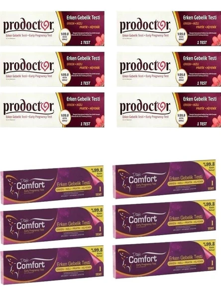 Prodoctor Gebelik Testi 6 Adet + Days Comfort Gebelik Testi 6 Adet (SKT:01/2027) ürün görseli 1