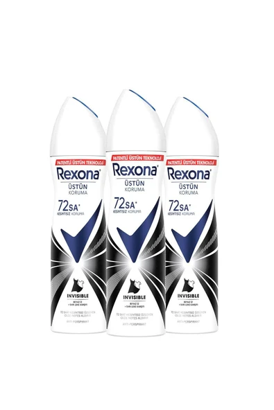 Rexona Kadın Sprey Deodorant Invisible 72 Saat Kesintisiz Koruma 150 ml X3 - Resim 2