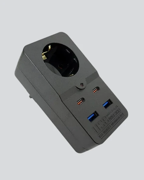 Akım Korumalı Priz 4 USB Type C Destekli Yüksek Isı Dayanımlı - Resim 5