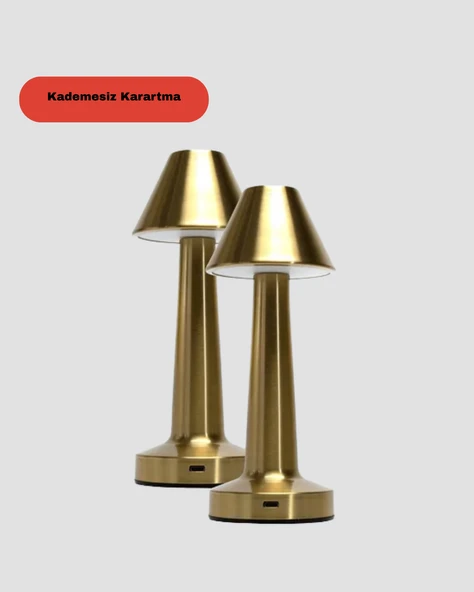 Kablosuz LED Masa Lambası 1800mAh 3 Renk Aydınlatma Dokunmatik - Resim 4