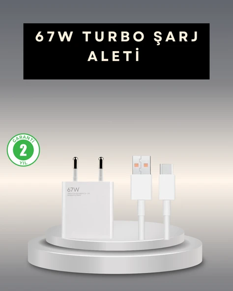 67 Watt Type C Şarj Adaptörü Xiaomi Poco X3 X4 X5 Pro Uyumlu ürün görseli 1