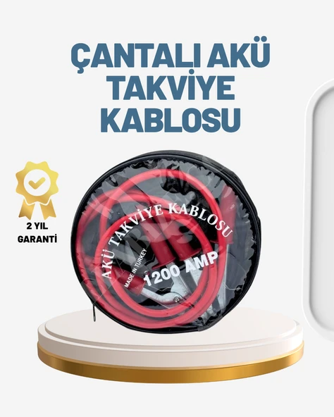1200A Güçlü Akü Takviye Kablosu 2m Büyük Maşalı Acil Yardım ürün görseli 1