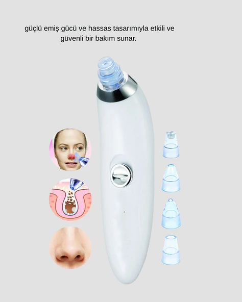 Vakumlu Siyah Nokta Temizleme Cihazı – 5 Kademe Güç ve 4 Başlıklı Derin Cilt Bakımı - Resim 4