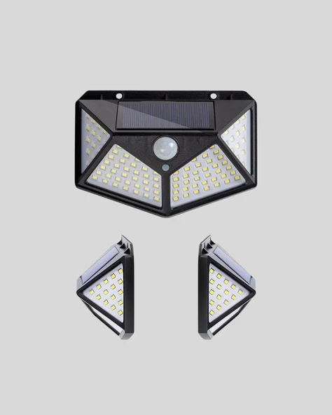 Solar Bahçe Lambası 100 LED Hareket Sensörlü Güneş Enerjili Aydınlatma - Resim 5