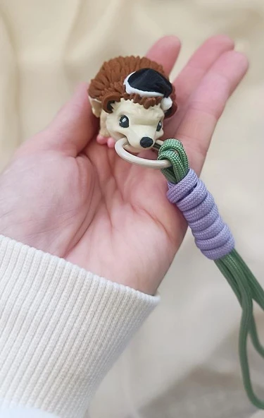 Anahtarlık Çanta Süsü Sevimli Kirpi Oynar Eklem Hareketli Oyuncak Yılbaşı Doğum Günü Hediye - Resim 4