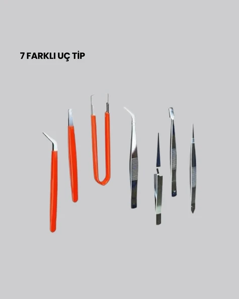 Model Yapımı ve Anakart Tamiri İçin Hassas 7’li Cımbız Seti - Resim 3