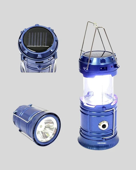 Solar Kamp Lambası Kızak Sistemli Şarjlı Taşınabilir Doğa Yürüyüşü Işığı - Resim 4