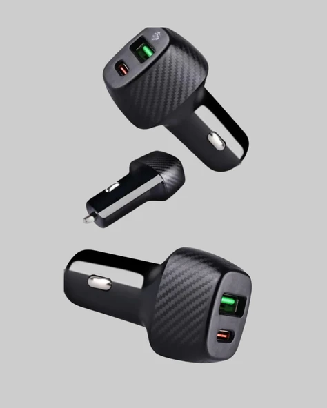 PD Destekli 38W Araç Şarj Başlığı Type-C + USB Çift Çıkış Hızlı Şarj - Resim 4
