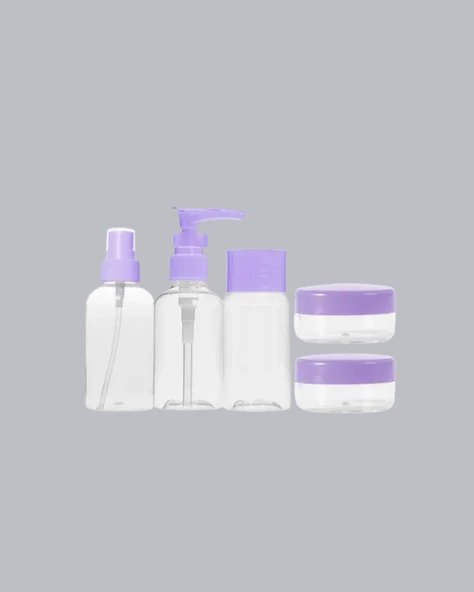 Seyahat Banyo Seti 5 Parça Şeffaf Taşıma Çantalı 30 ml - Resim 3