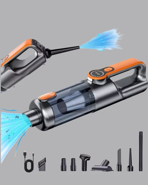 Taşınabilir Şarjlı El Süpürgesi Çok Yönlü Temizlik 5 Başlıklı Numaratör Hediyeli - Resim 4