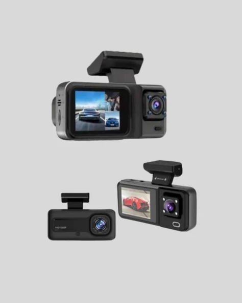 Full HD 3'lü Araç Kamerası Geri Görüş Destekli Park Modlu 1080P DVR - Resim 5