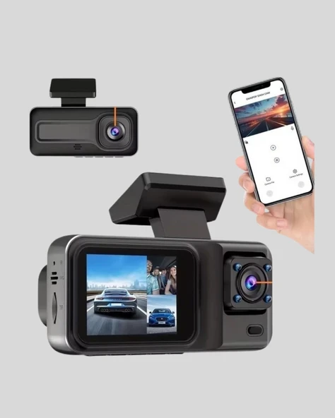 Full HD 3'lü Araç Kamerası Geri Görüş Destekli Park Modlu 1080P DVR - Resim 2