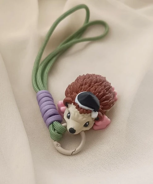 Anahtarlık Çanta Süsü Sevimli Kirpi Oynar Eklem Hareketli Oyuncak Yılbaşı Doğum Günü Hediye - Resim 9