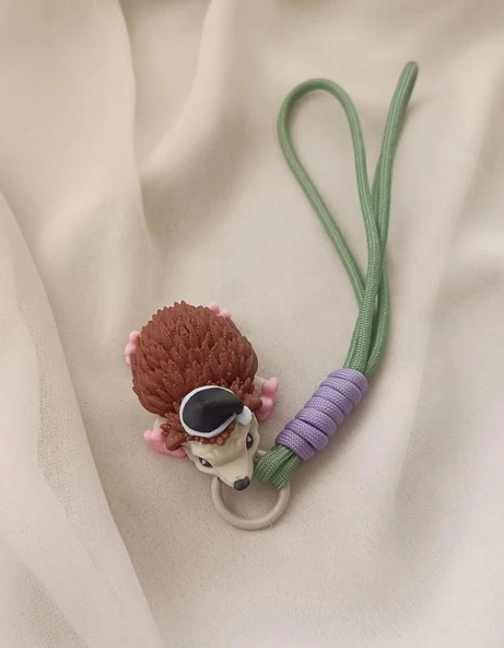 Anahtarlık Çanta Süsü Sevimli Kirpi Oynar Eklem Hareketli Oyuncak Yılbaşı Doğum Günü Hediye - Resim 2