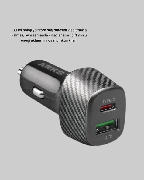 PD Destekli 38W Araç Şarj Başlığı Type-C + USB Çift Çıkış Hızlı Şarj - Resim 2
