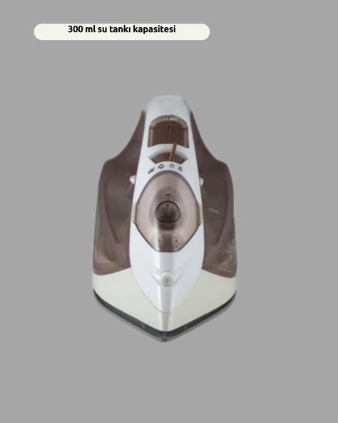 Buharlı Ütü 2200W Kireç Önleyici Self Clean Damlatmaz Kahverengi - Resim 2
