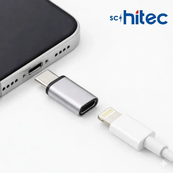 SChitec Lightning to Type-C Dönüştürücü Adaptör | Hızlı Şarj & Veri Aktarım Adaptörü J620 - Resim 2