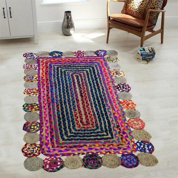 Giz Home Bolero Jüt Örgü Halı D15  120X180 Cm