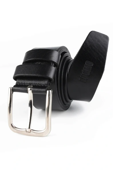 2 Adet Hakiki Deri Erkek Kemer Siyah 4,5 cm Kot Uyumlu - Resim 2
