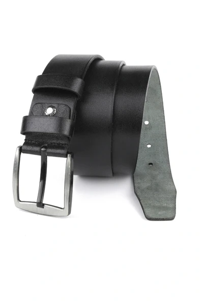 Hakiki Deri Erkek Kemer Extra Yumuşak 4,5 cm Kot Siyah ürün görseli 1